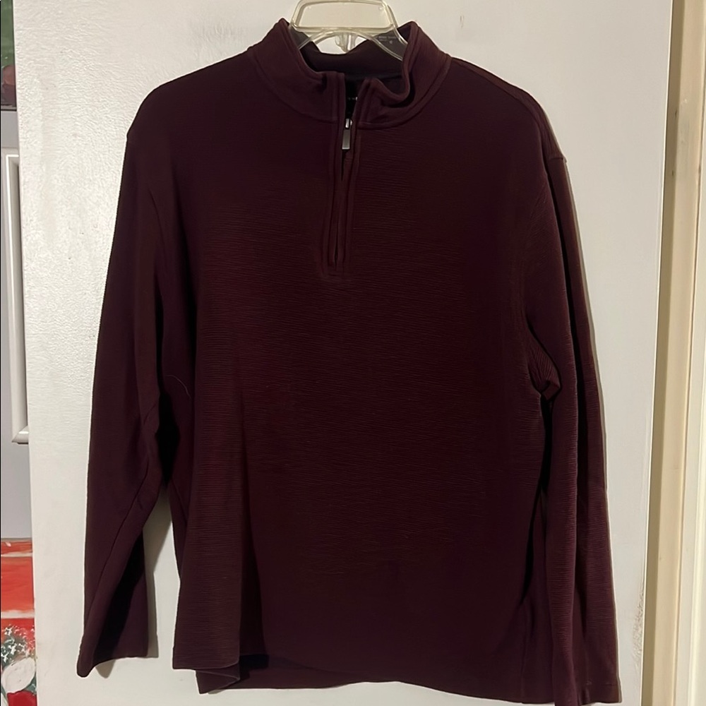 Van Heusen Men's Burgundy 1/4 zip Sweater